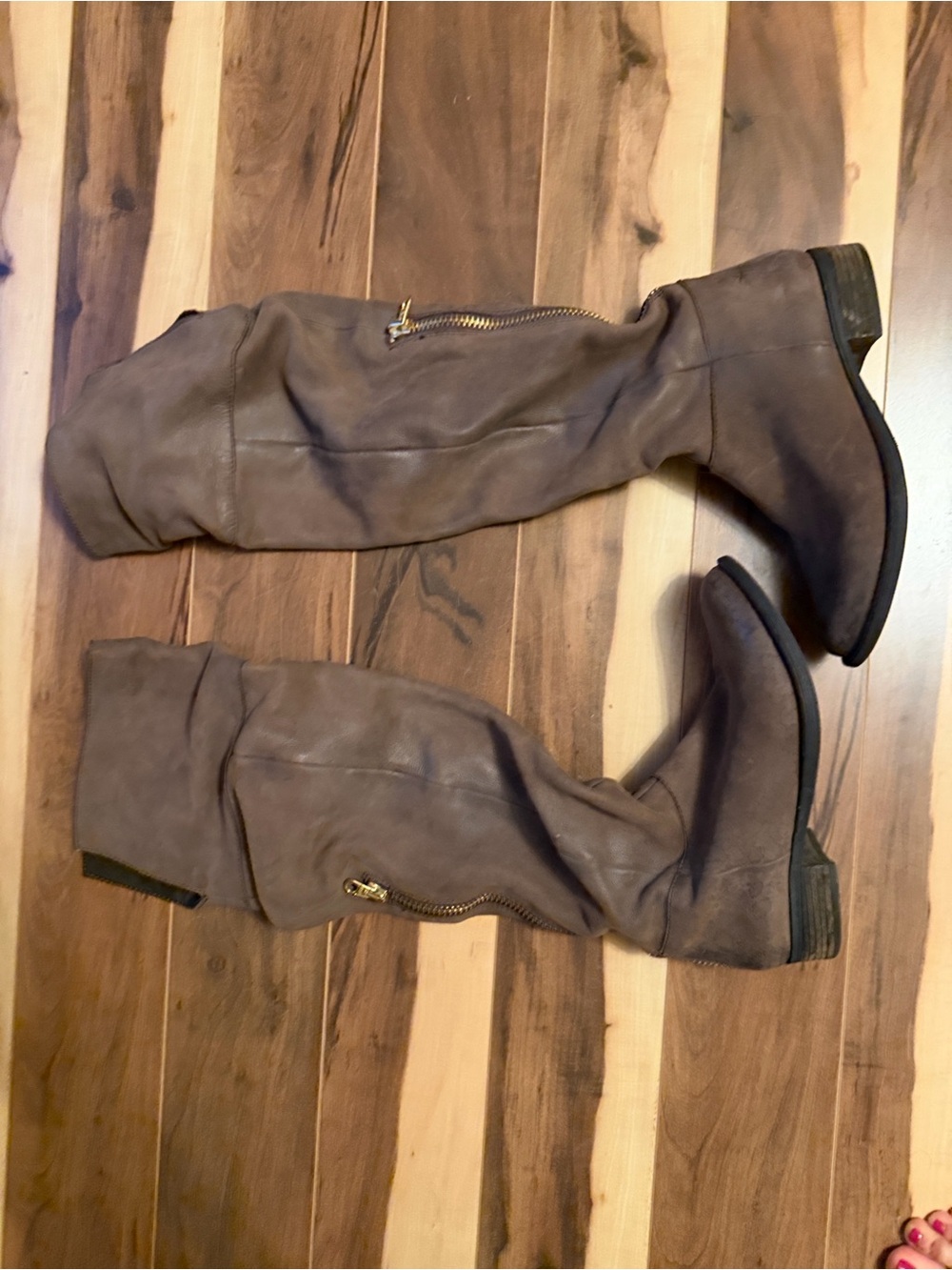 Women’s brown Steve Madden Over-the-Knee Zip Riding Boots